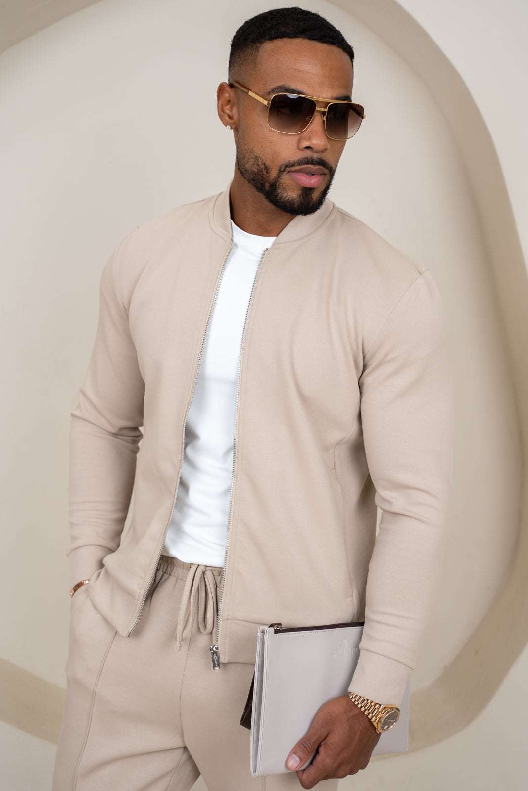 Soft Scuba Pintuck Jogger - Stone