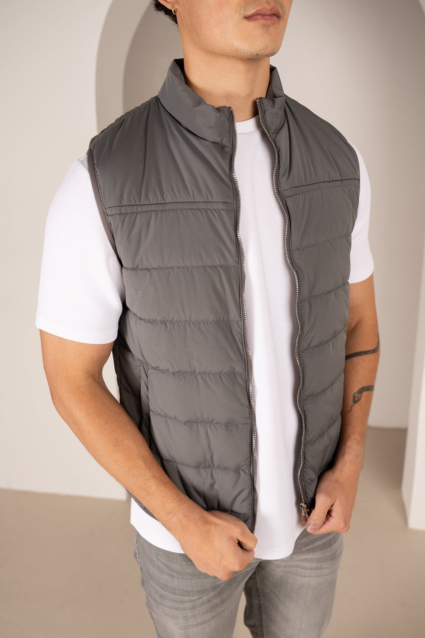 Premium Lightweight Quilted Gilet - Charcoal