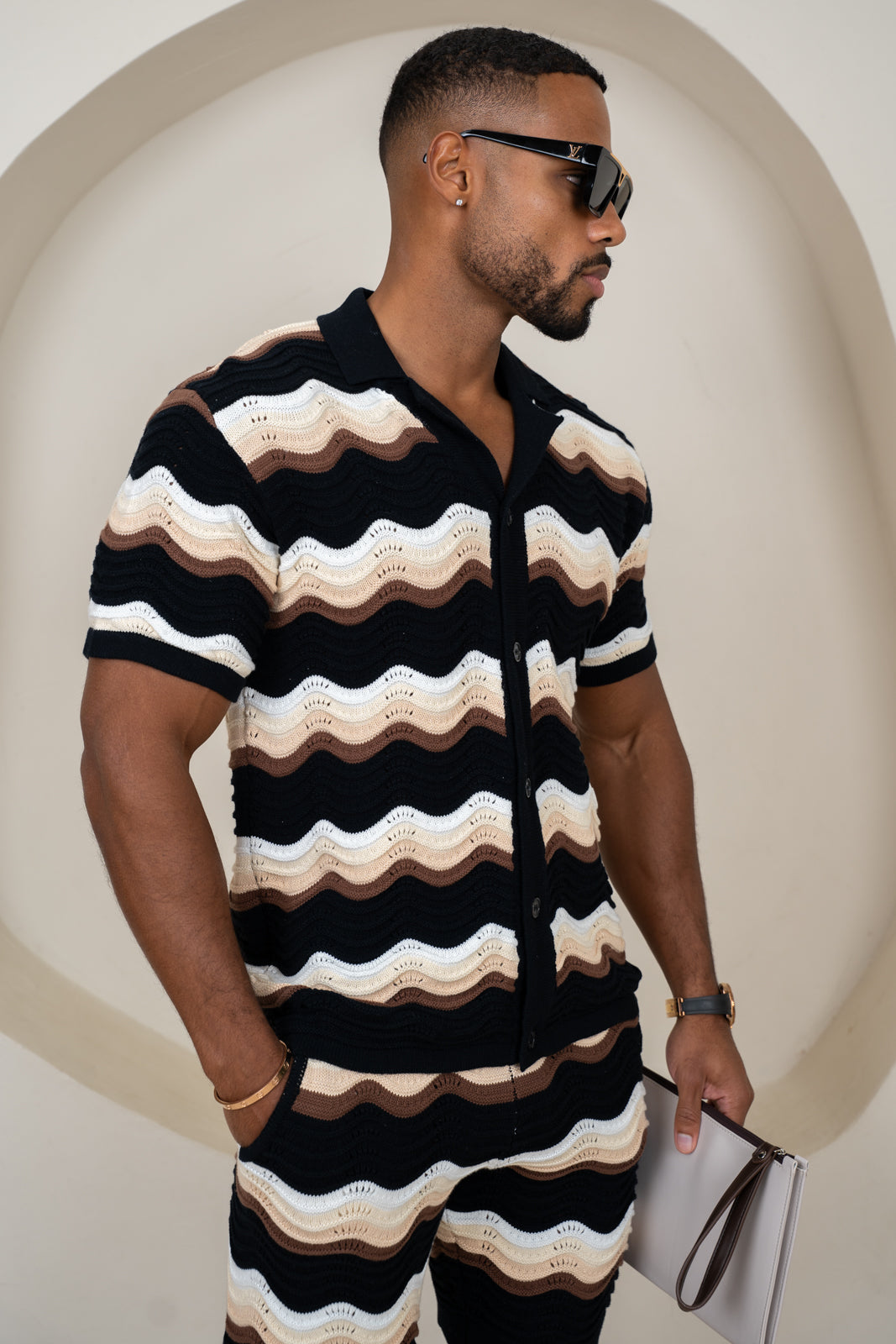 Capri Wave Resort Knitted Shirt - Black