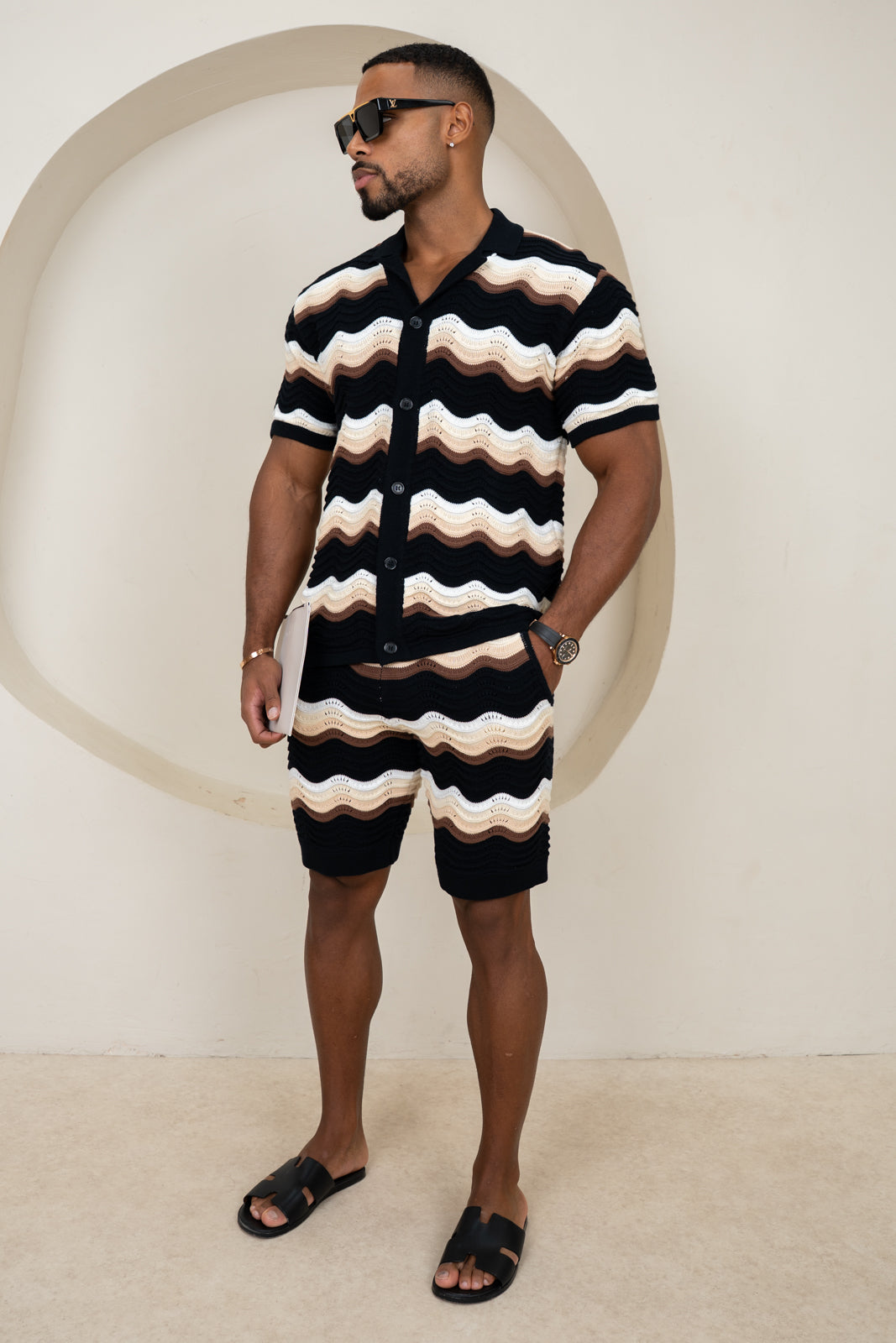 Capri Wave Resort Knitted Shirt - Black