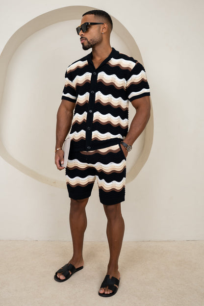 Capri Wave Resort Knitted Shirt - Black