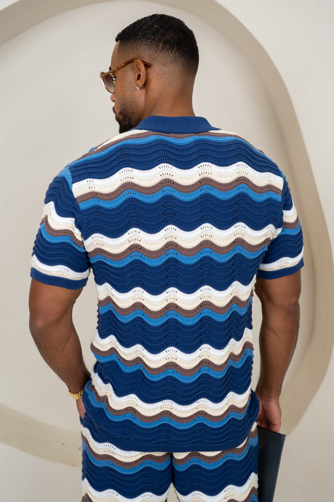 Capri Wave Resort Knitted Shirt - Navy
