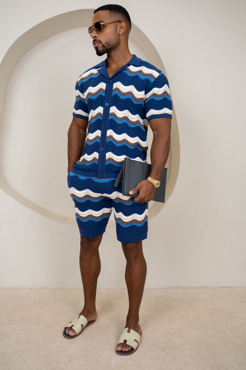 Capri Wave Knitted Short - Navy