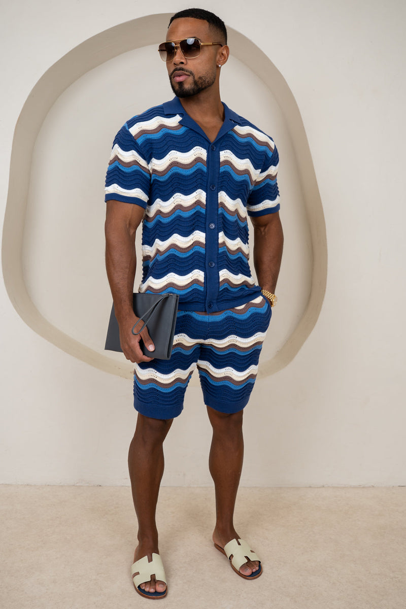 Capri Wave Resort Knitted Shirt - Navy