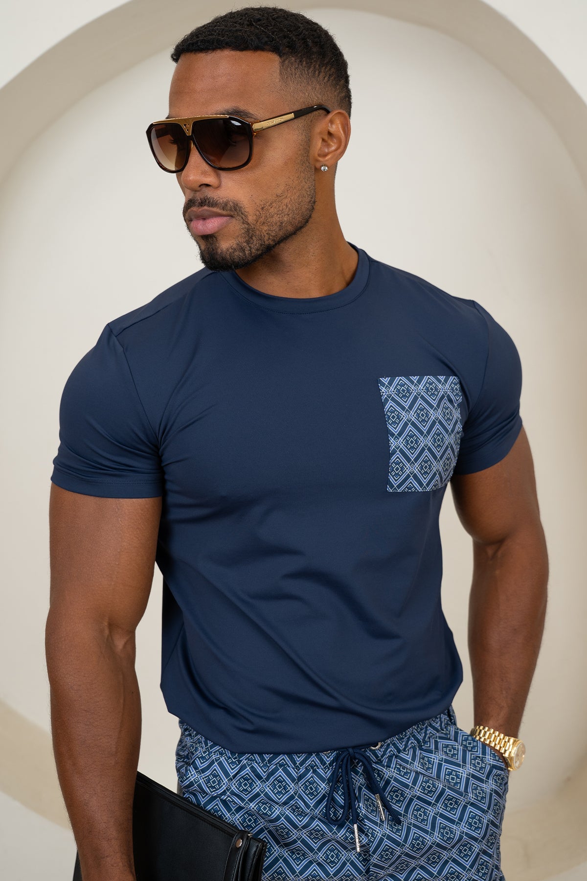 Aztec Swim Shorts - Navy