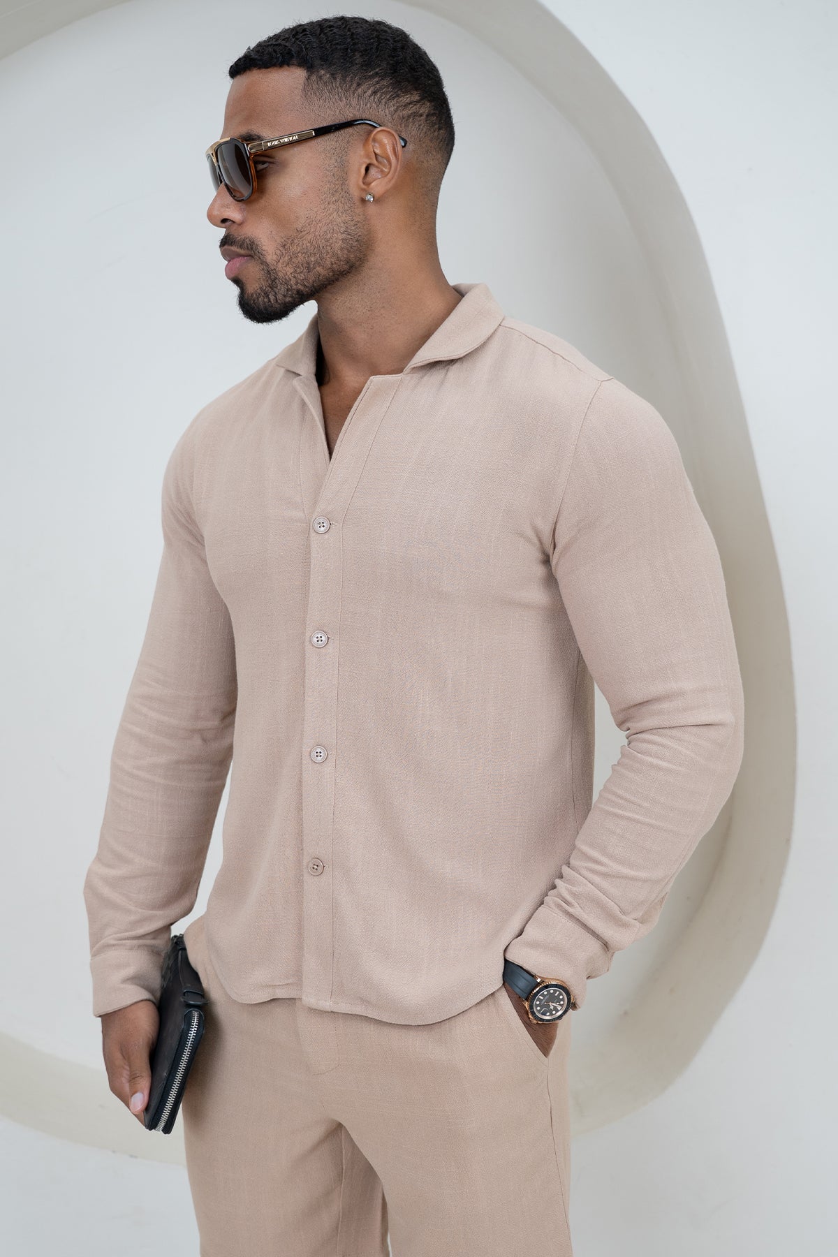 Linen Shorts - Stone