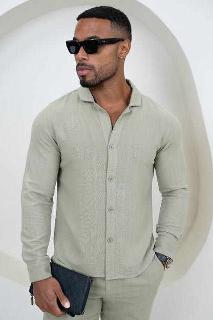 Linen Shorts - Olive