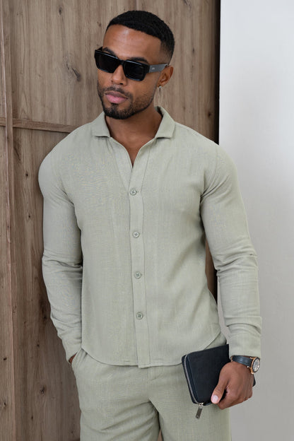 Linen Shorts - Olive