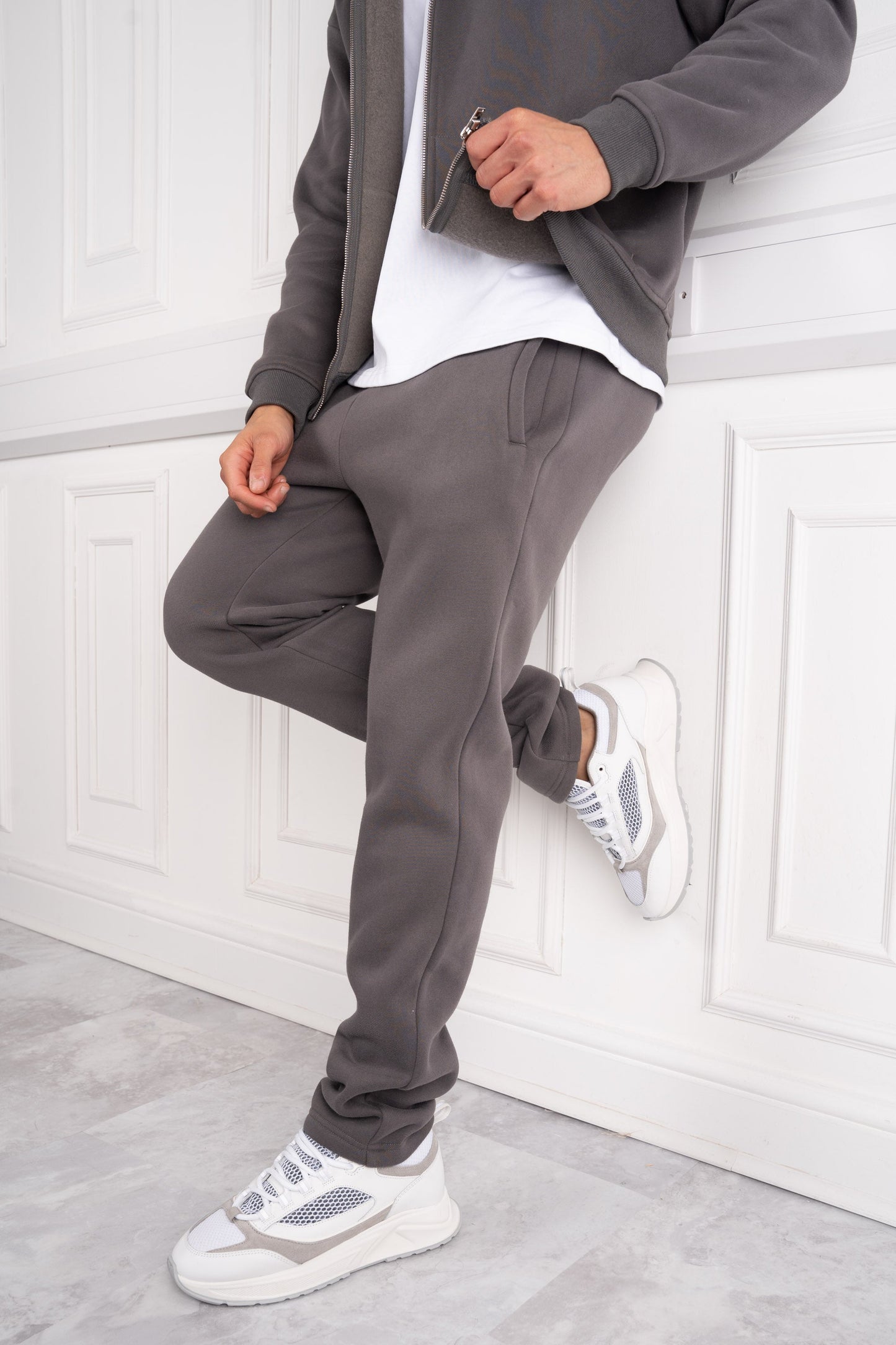 Premium Luxe Straight Leg Jogger - Charcoal