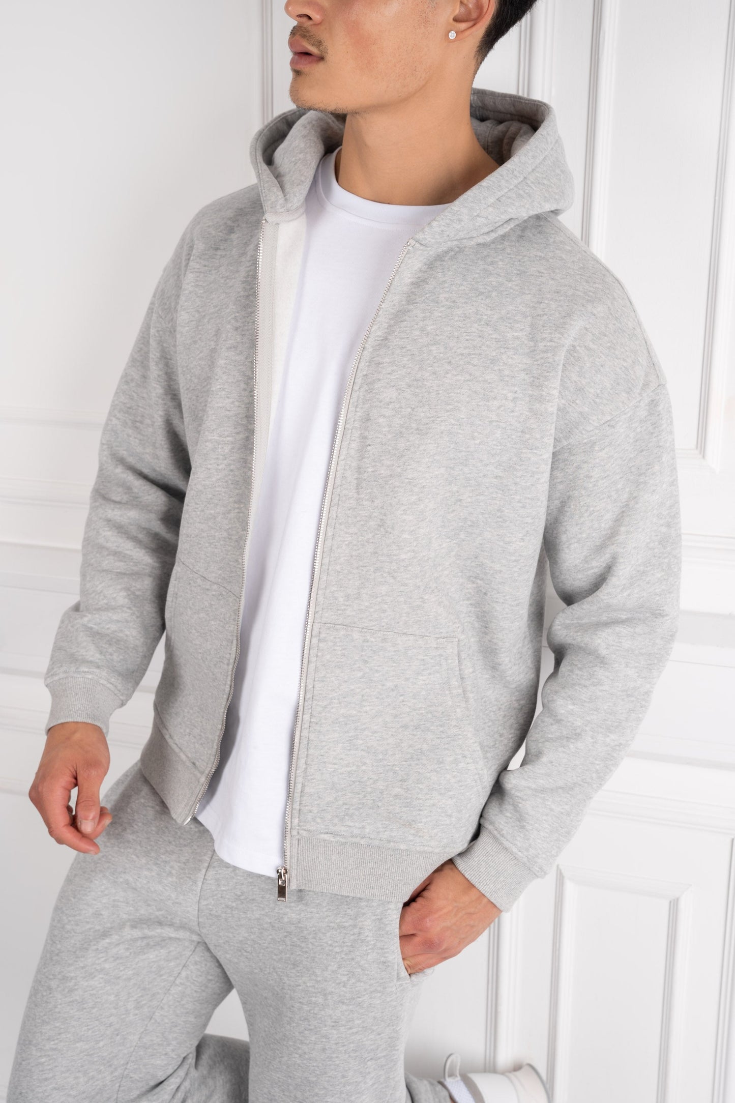 Premium Luxe Straight Leg Jogger - Grey Marl