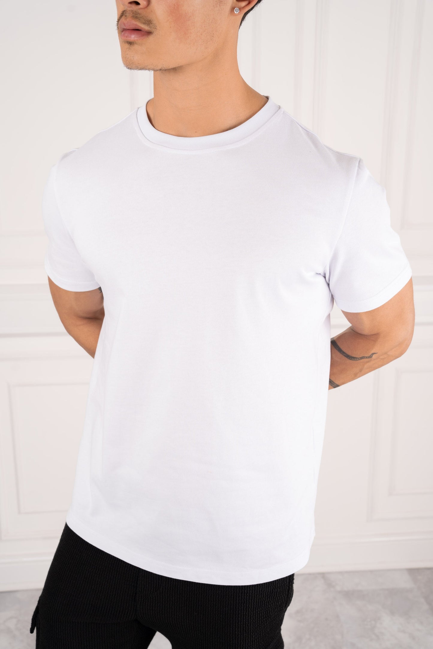 Premium Essential Slim Fit T-Shirt - White - Offer