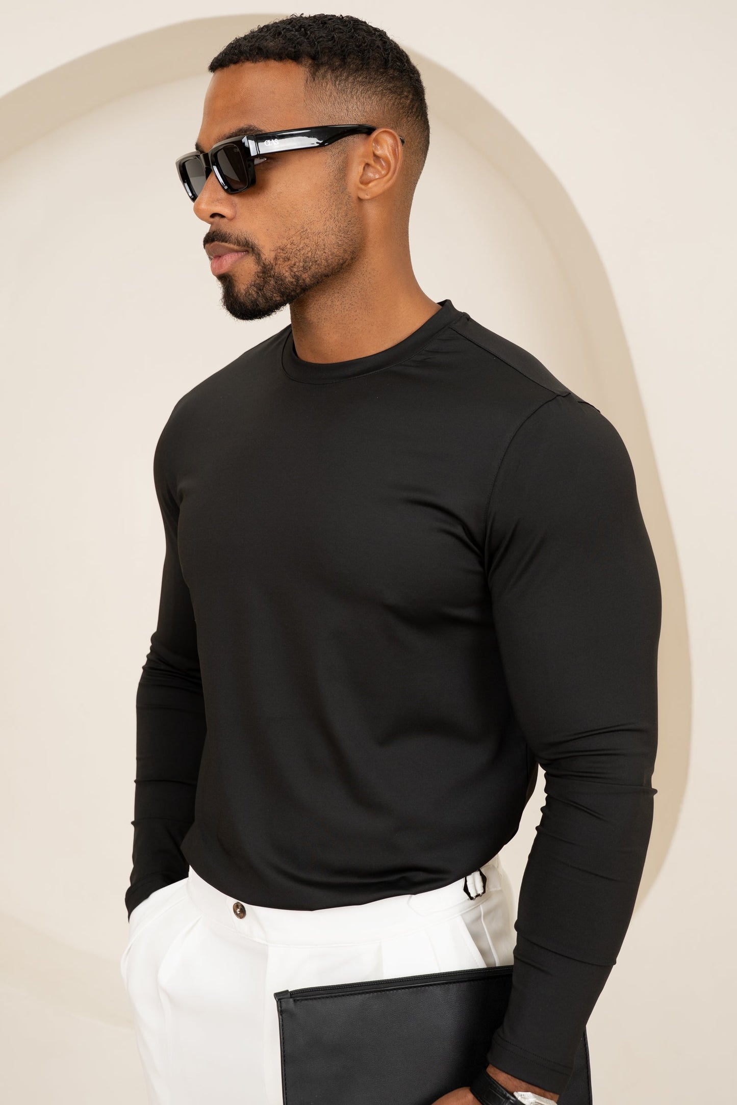 Mercerised Luxe Long Sleeve T-Shirt - Black
