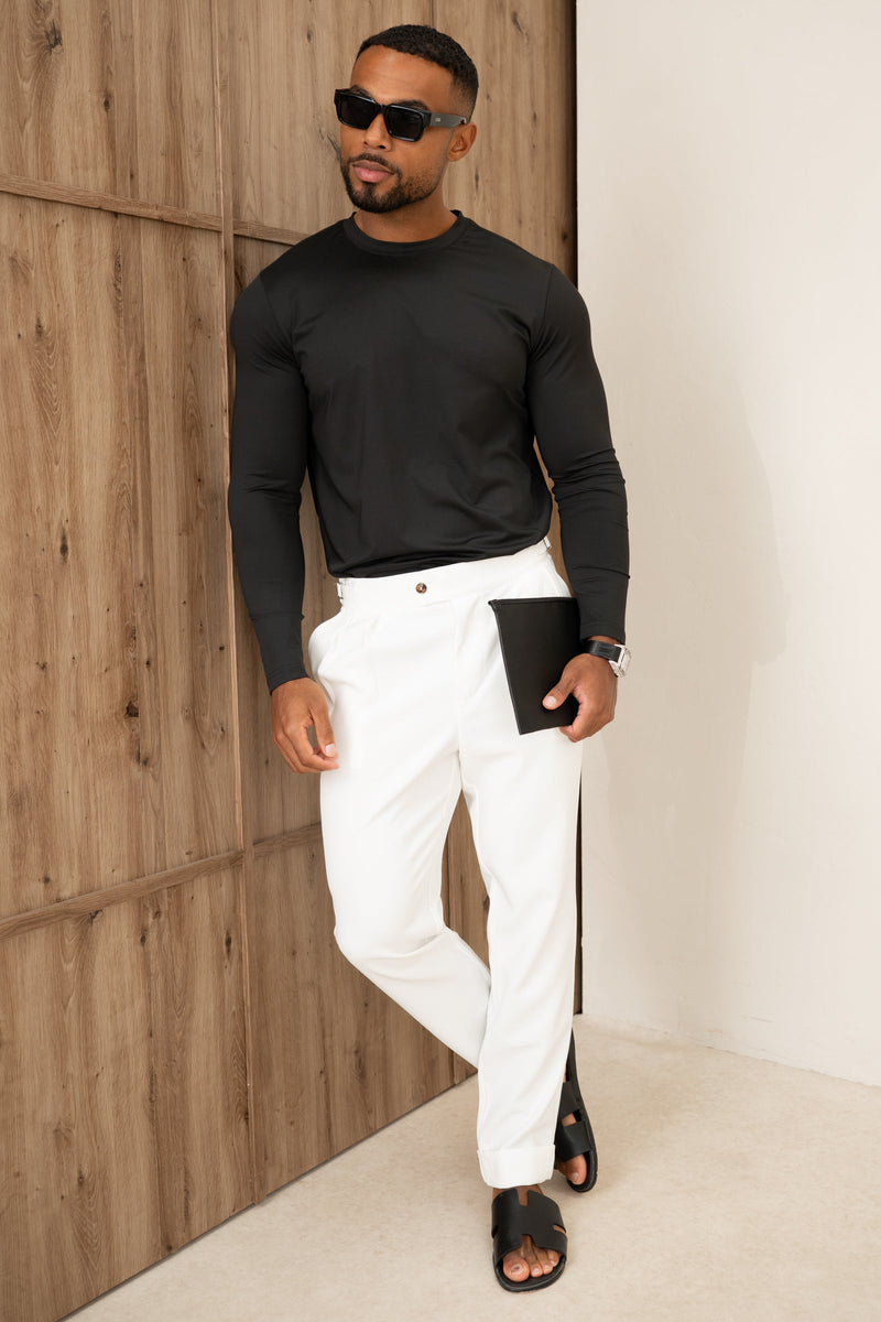 Mercerised Luxe Long Sleeve T-Shirt - Black