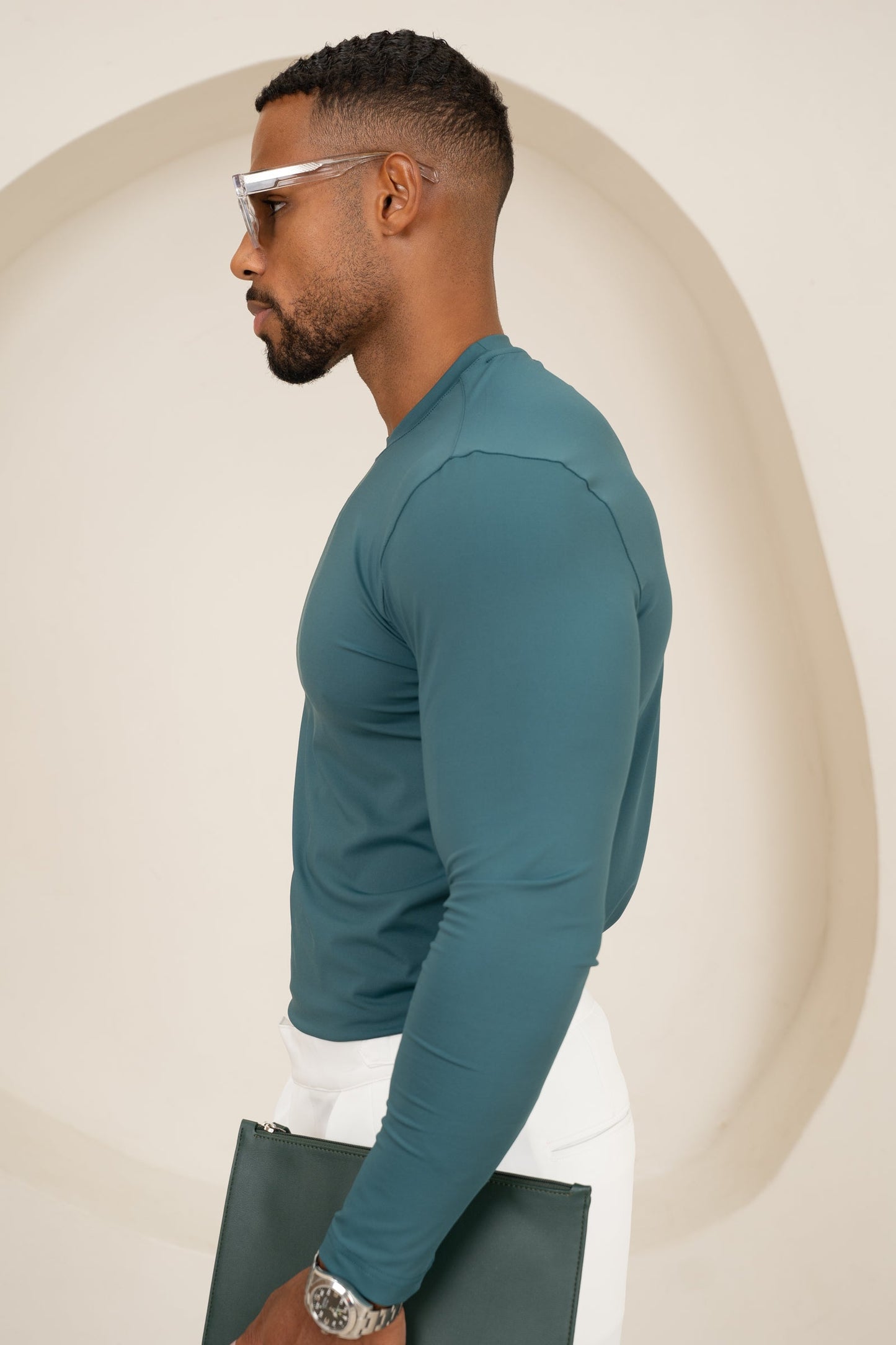 Mercerised Luxe Long Sleeve T-Shirt - Teal
