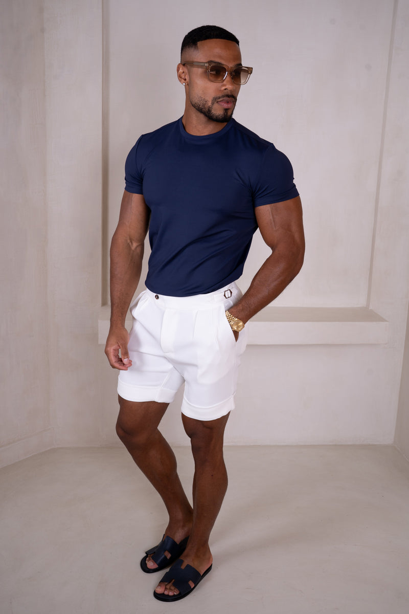 Buckle and Pleat Short - Off White