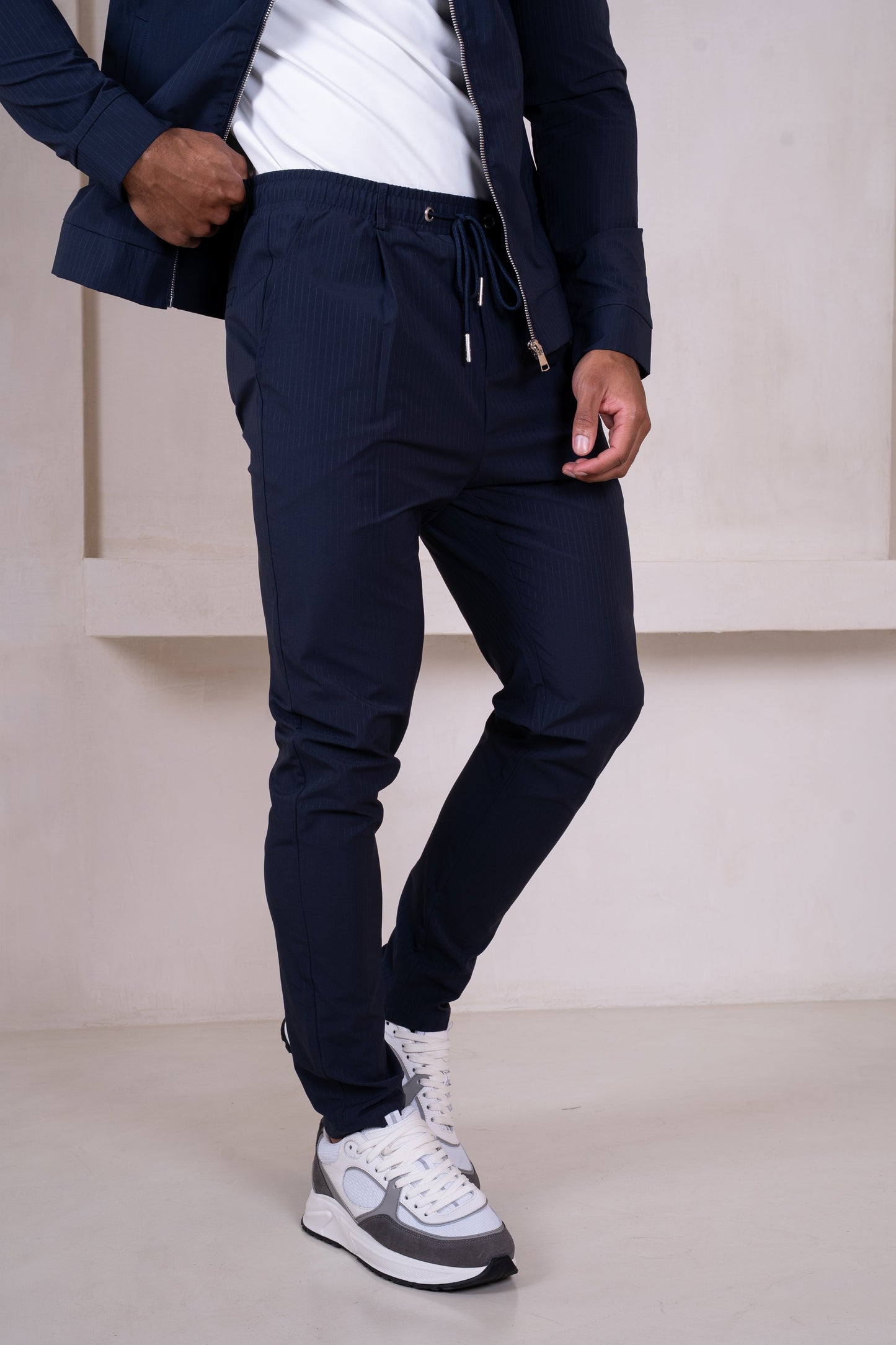 Pinstripe Pants - Navy