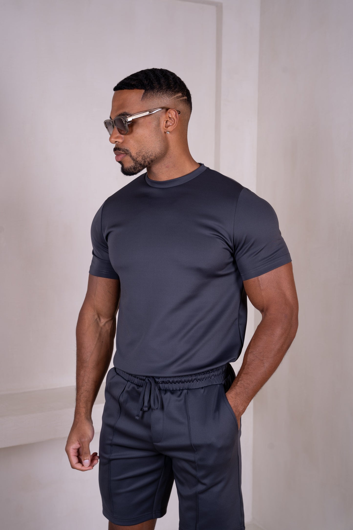 Premium Scuba Slim Fit T-Shirt - Charcoal (SS)