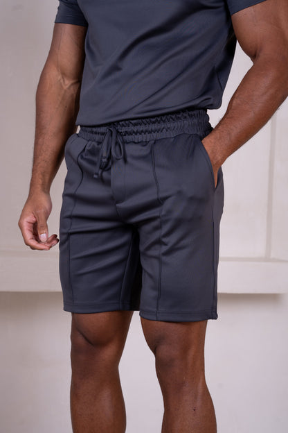 Premium Scuba Pintuck Shorts - Charcoal