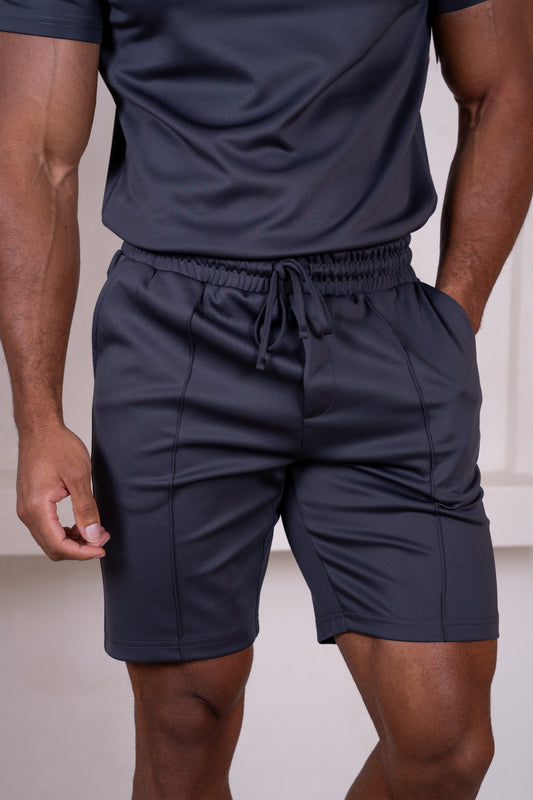Premium Scuba Pintuck Shorts - Charcoal