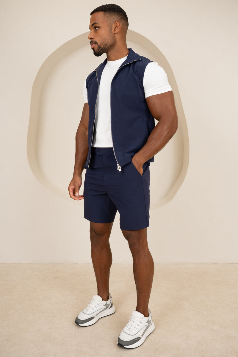 Motion Side Buckle Shorts - Navy