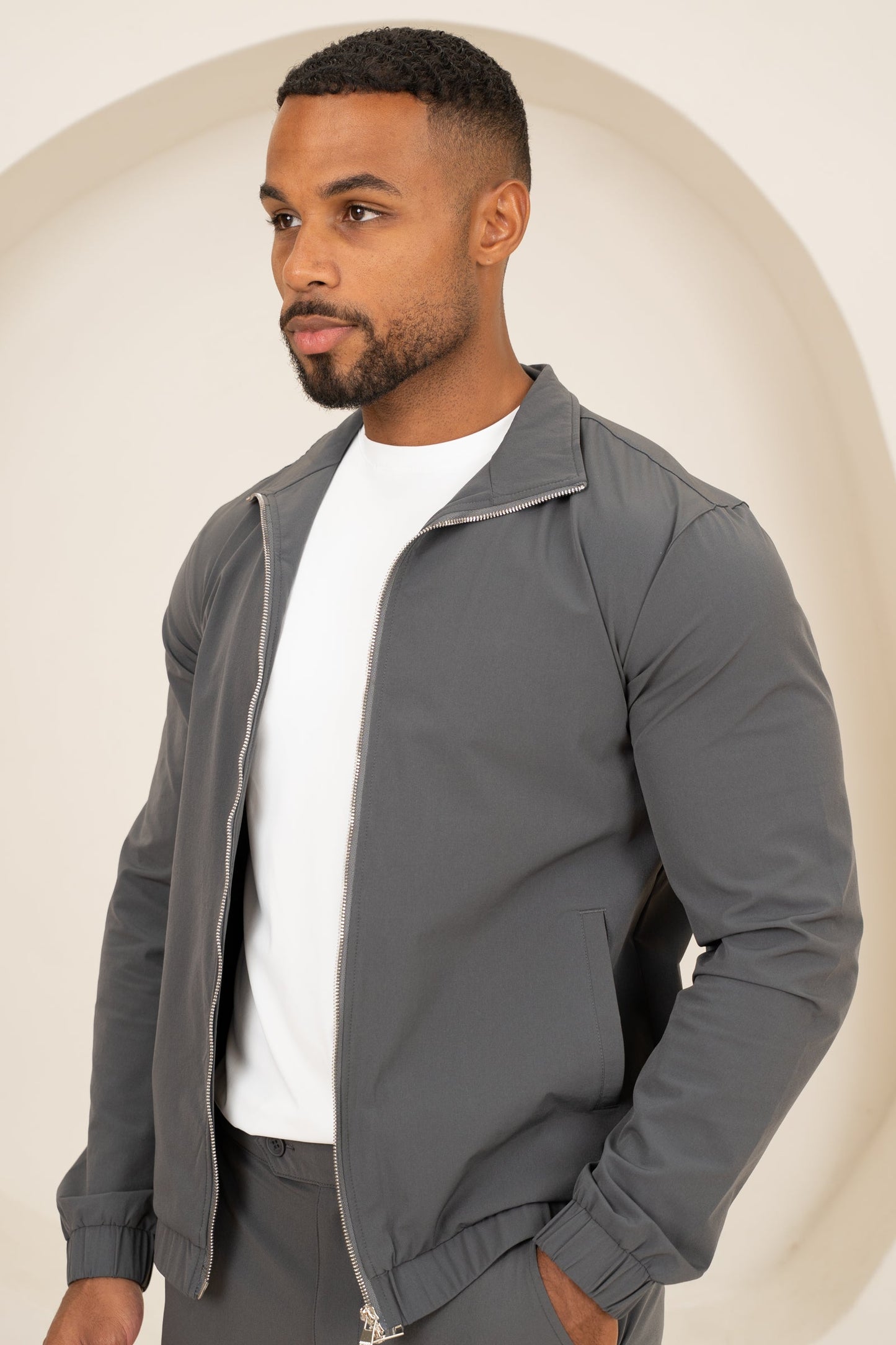 Motion Zip-Up Technical Jacket - Charcoal