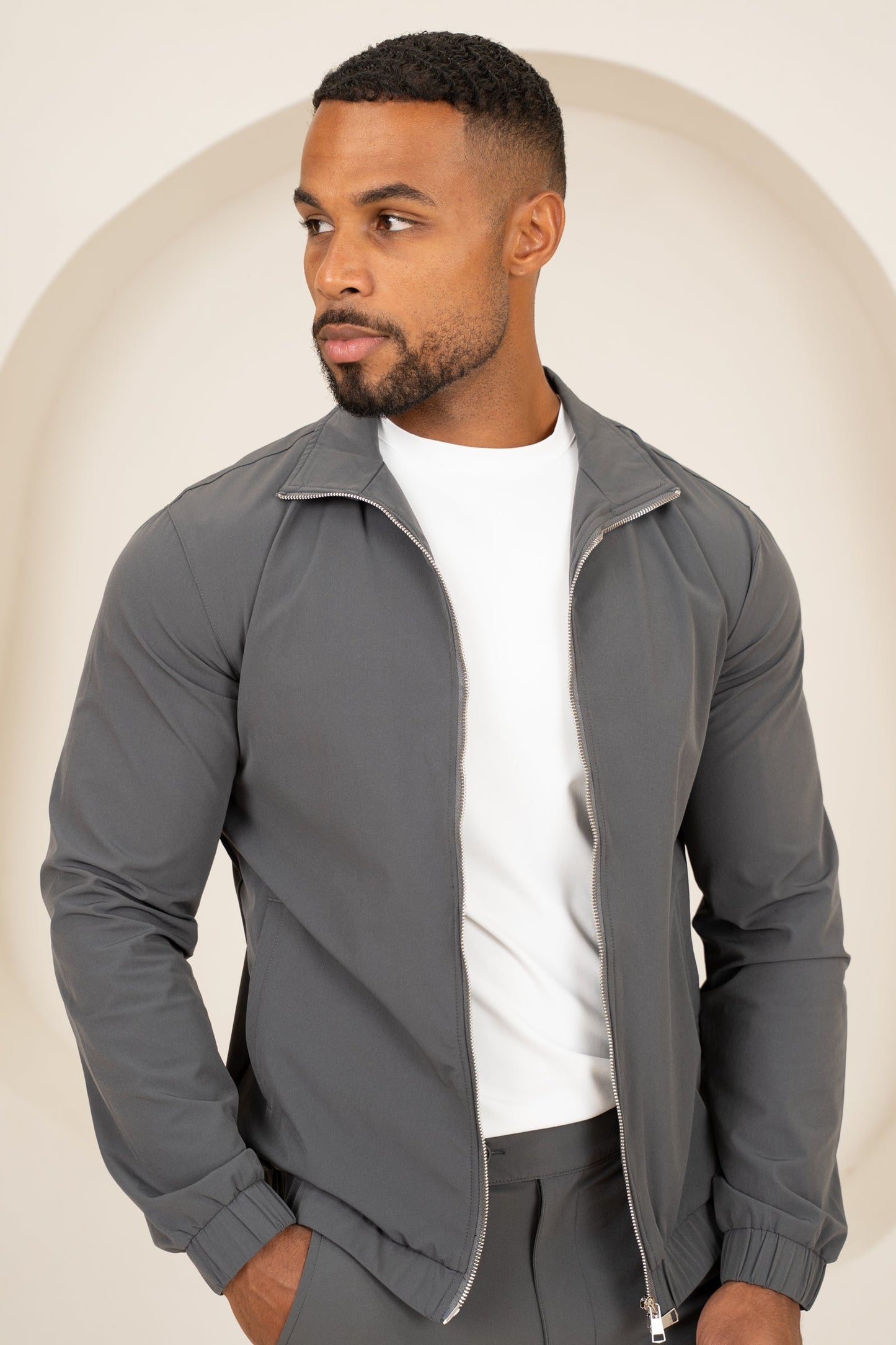 Motion Zip-Up Technical Jacket - Charcoal