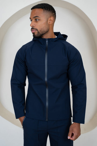 Pinnacle Brushed Technical Windbreaker Jacket - Navy
