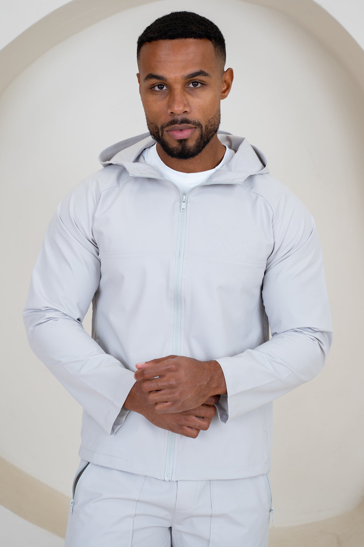 Pinnacle Brushed Technical Windbreaker Jacket - Grey