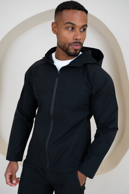 Pinnacle Brushed Technical Windbreaker Jacket - Black
