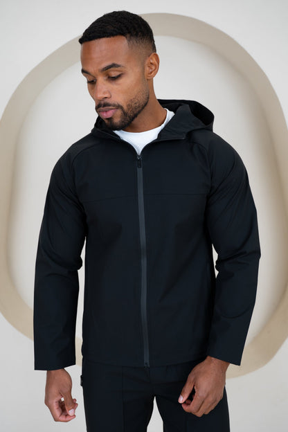 Pinnacle Brushed Technical Windbreaker Jacket - Black