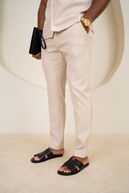 Pleated Slim Fit Shirt - Taupe