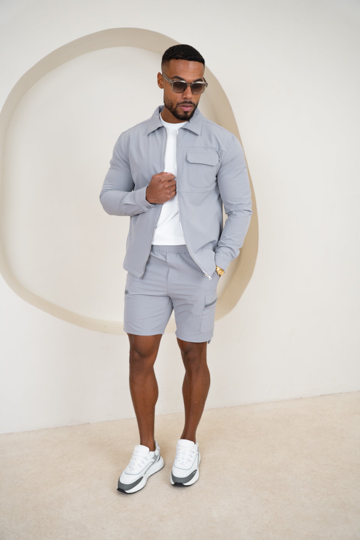 Premium Detail Cargo Shorts V2 - Grey