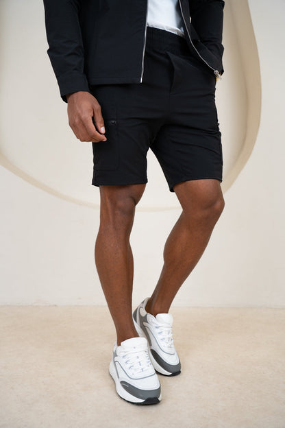 Premium Detail Cargo Shorts V2 - Black