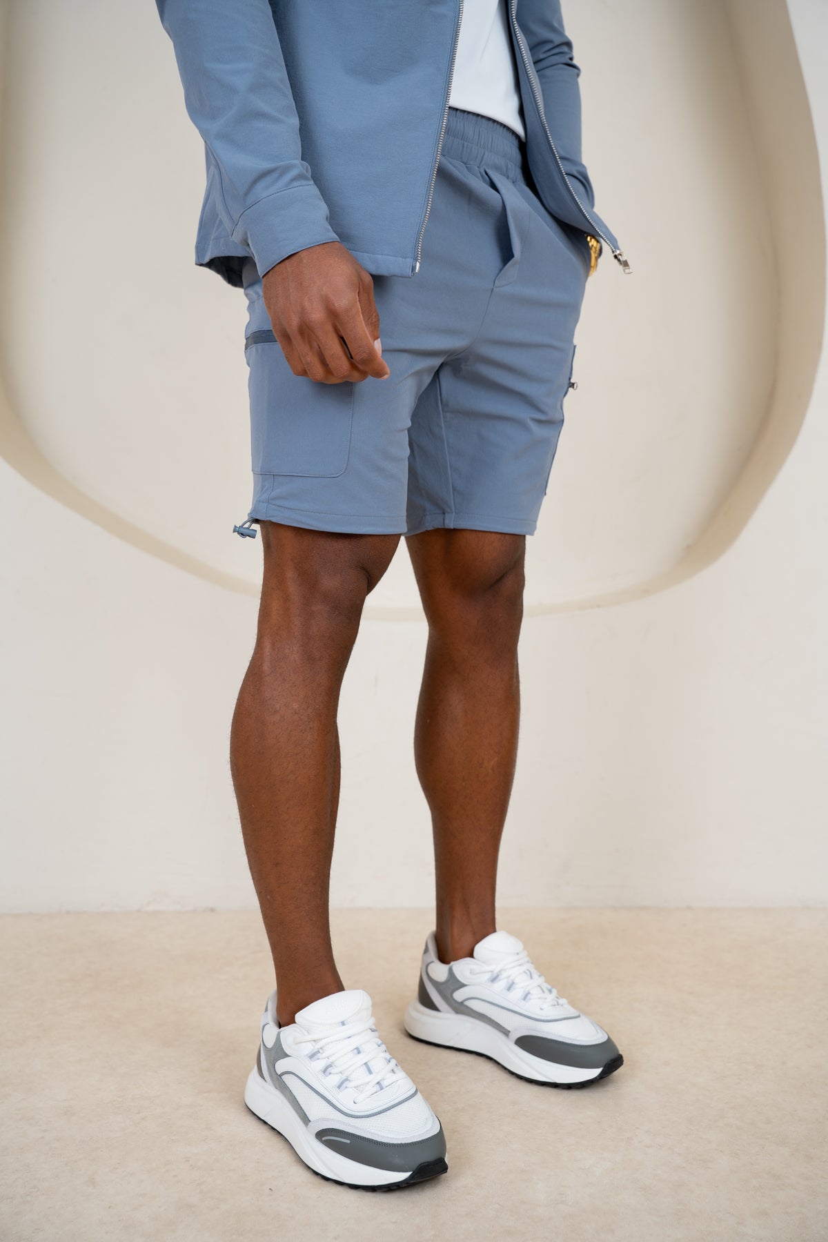 Premium Detail Cargo Shorts V2 - Steel Blue
