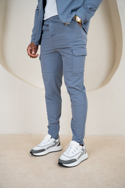 Premium Detail Cargo Pants V2 - Steel Blue