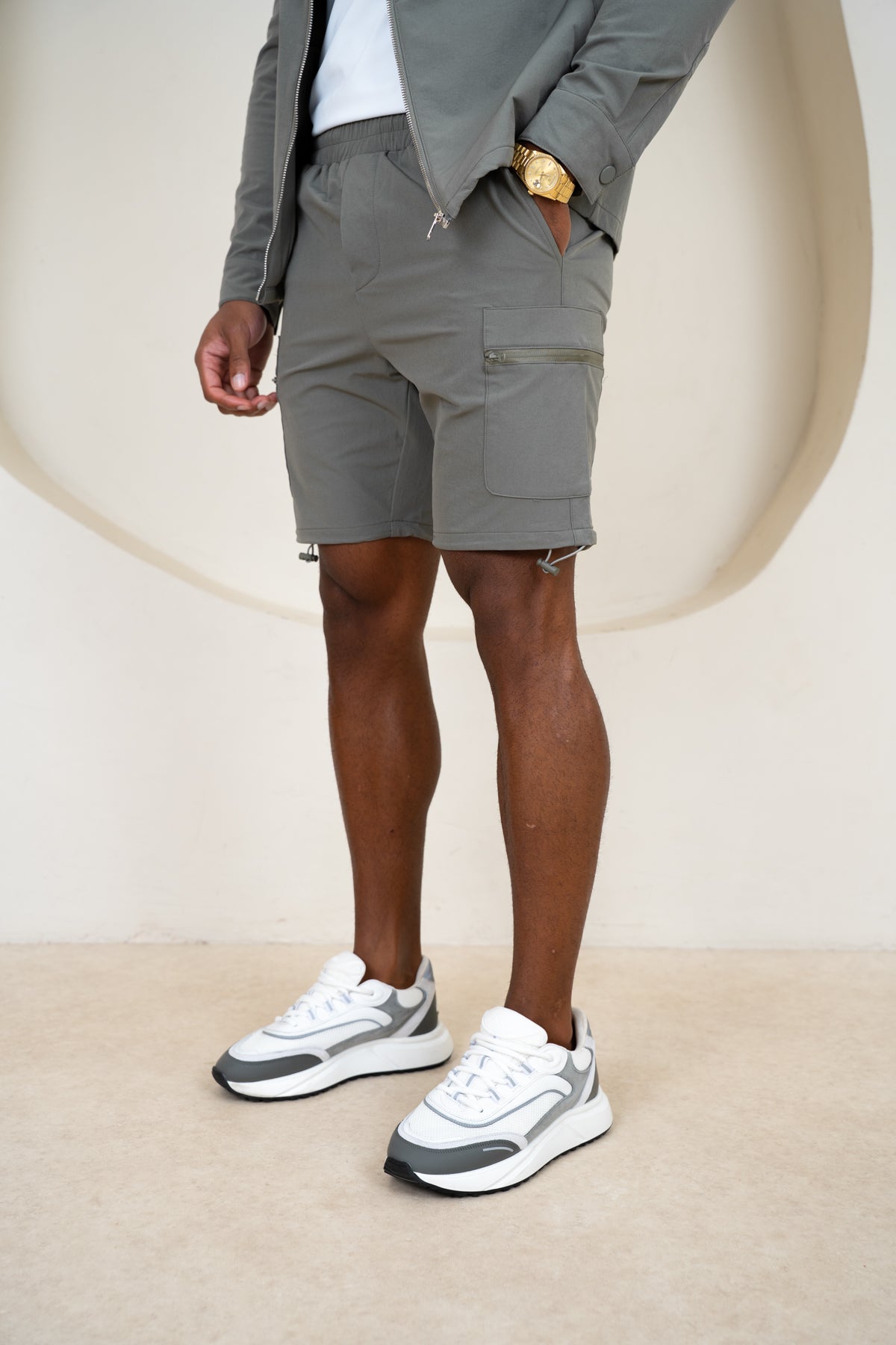Premium Detail Cargo Shorts V2 - Taupe