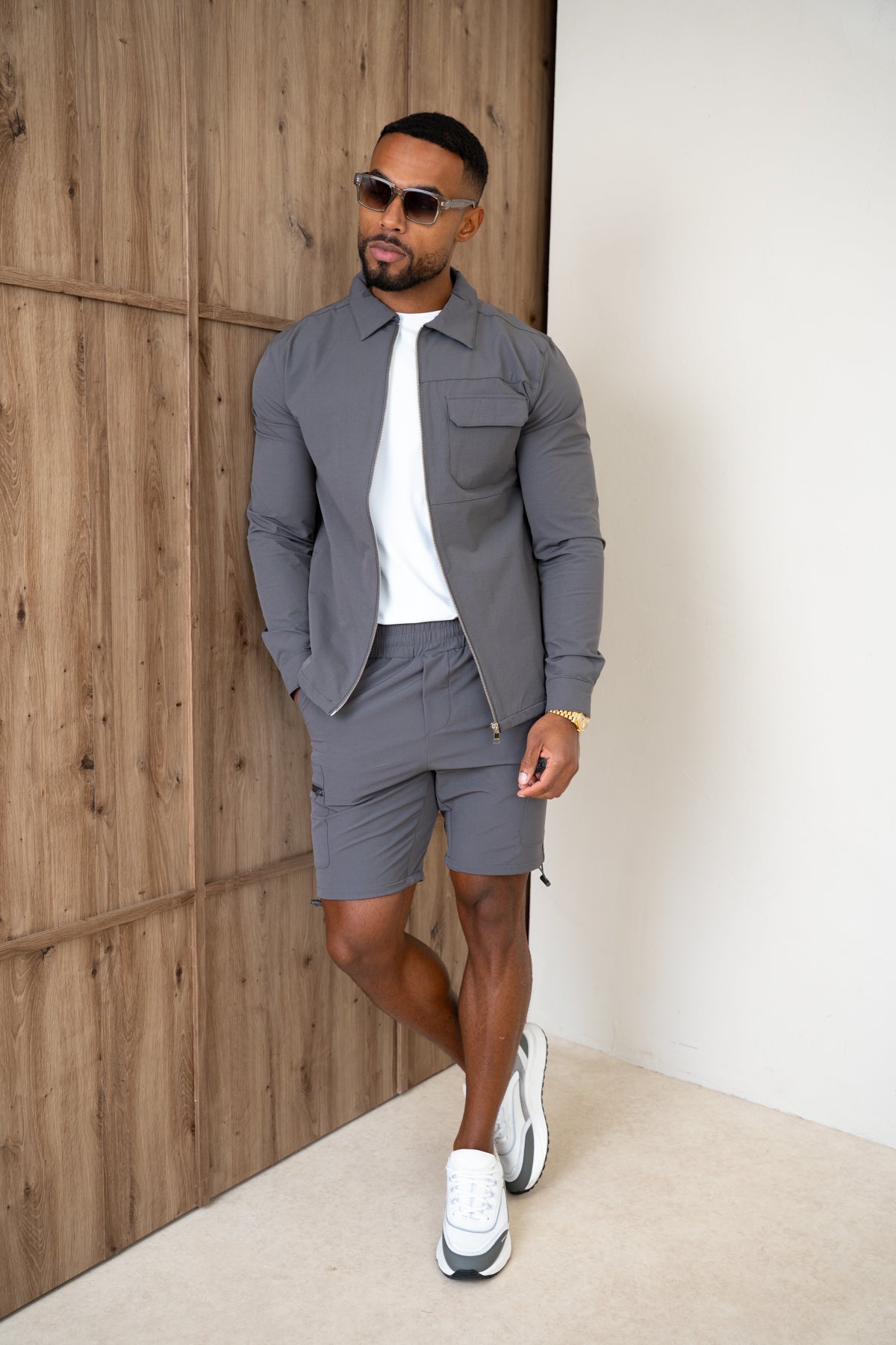 Premium Detail Cargo Shorts V2 - Charcoal