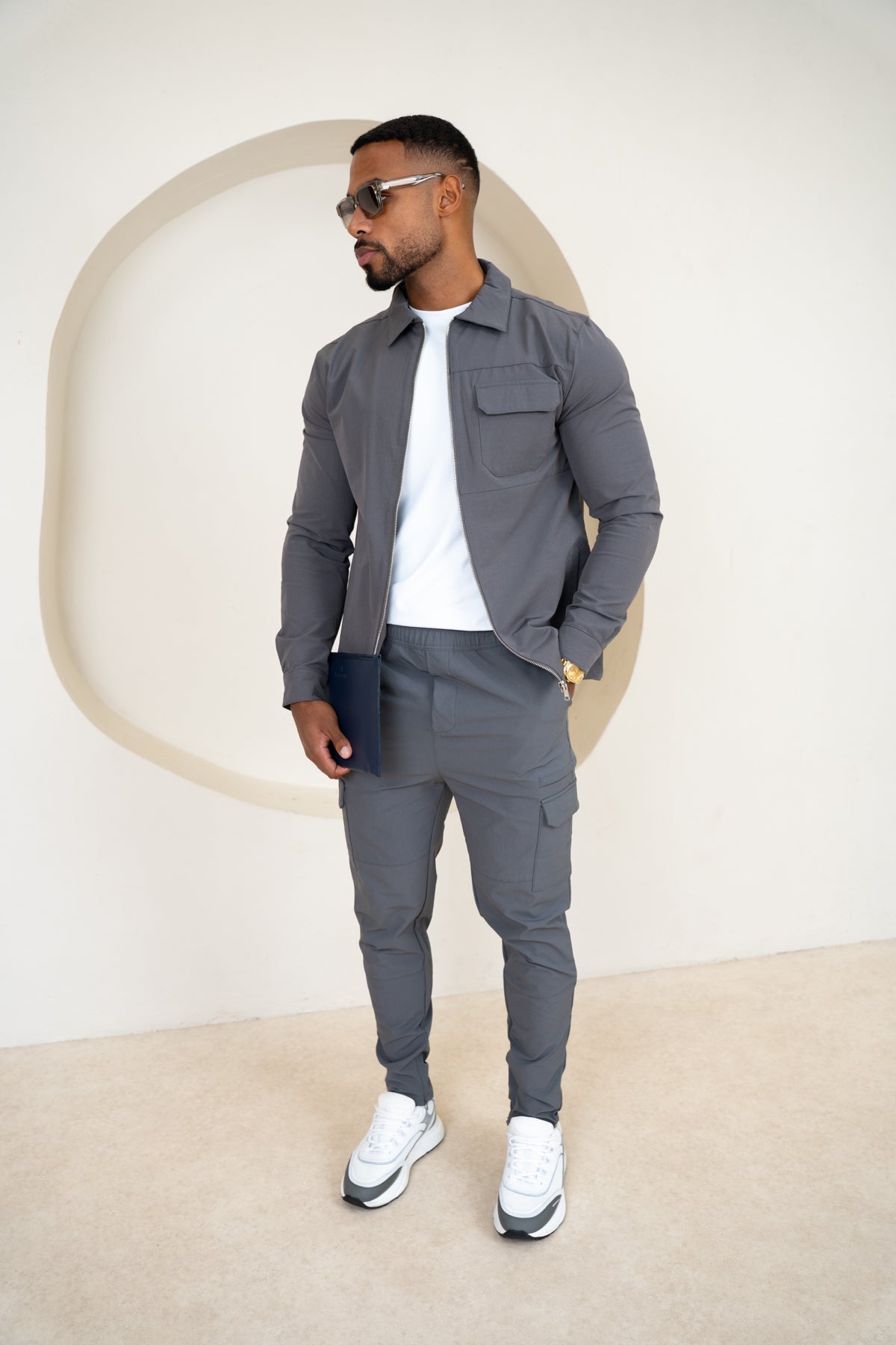Premium Detail Cargo Jacket V2 - Charcoal