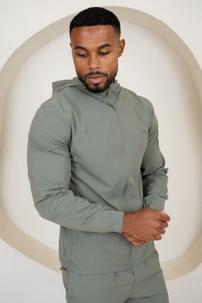 Premium Technical Windbreaker Jacket - Taupe
