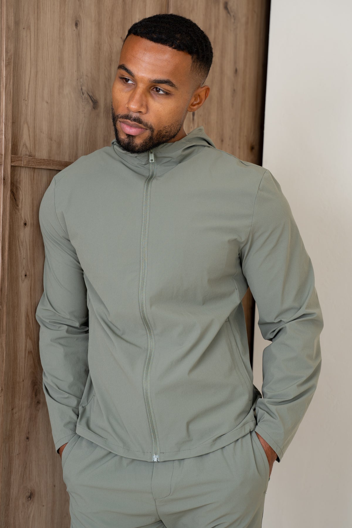 Premium Technical Windbreaker Jacket - Taupe