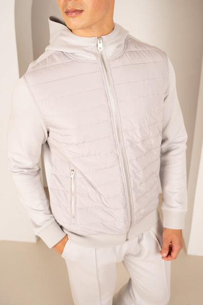 Pintuck Interlock Jogger - Light Grey
