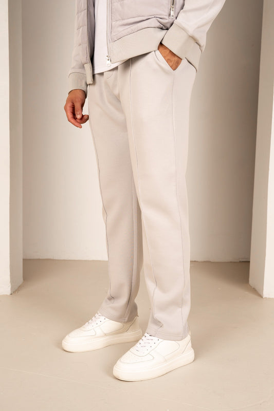 Pintuck Interlock Jogger - Light Grey