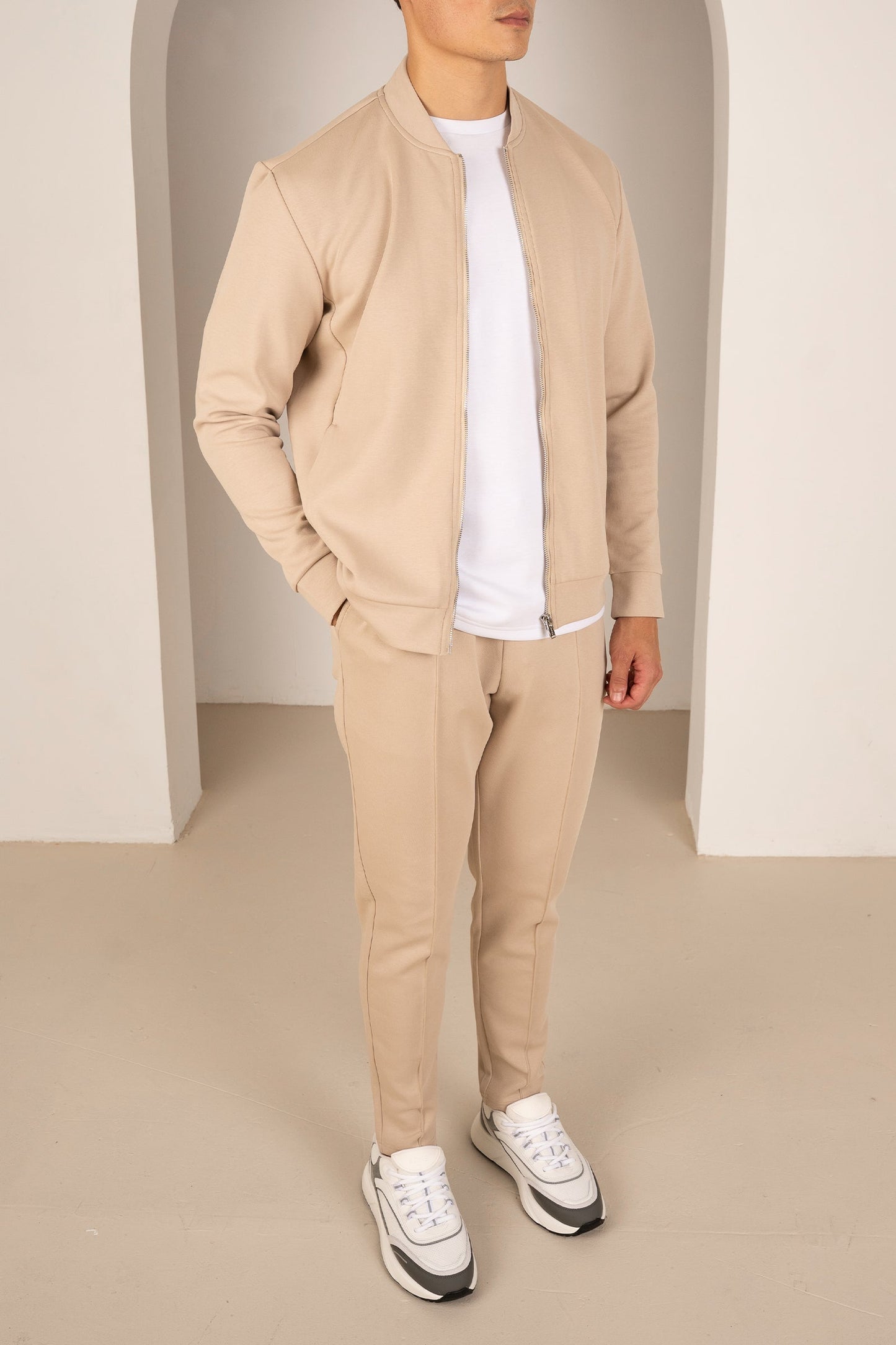 Soft Scuba Bomber Jacket - Stone