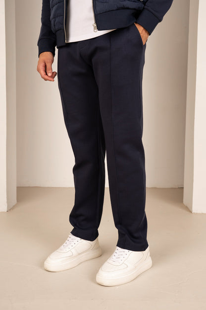 Pintuck Interlock Jogger - Navy