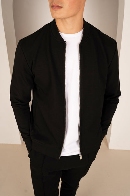 Soft Scuba Bomber Jacket - Black
