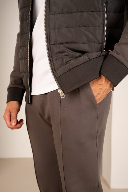 Pintuck Interlock Jogger - Charcoal