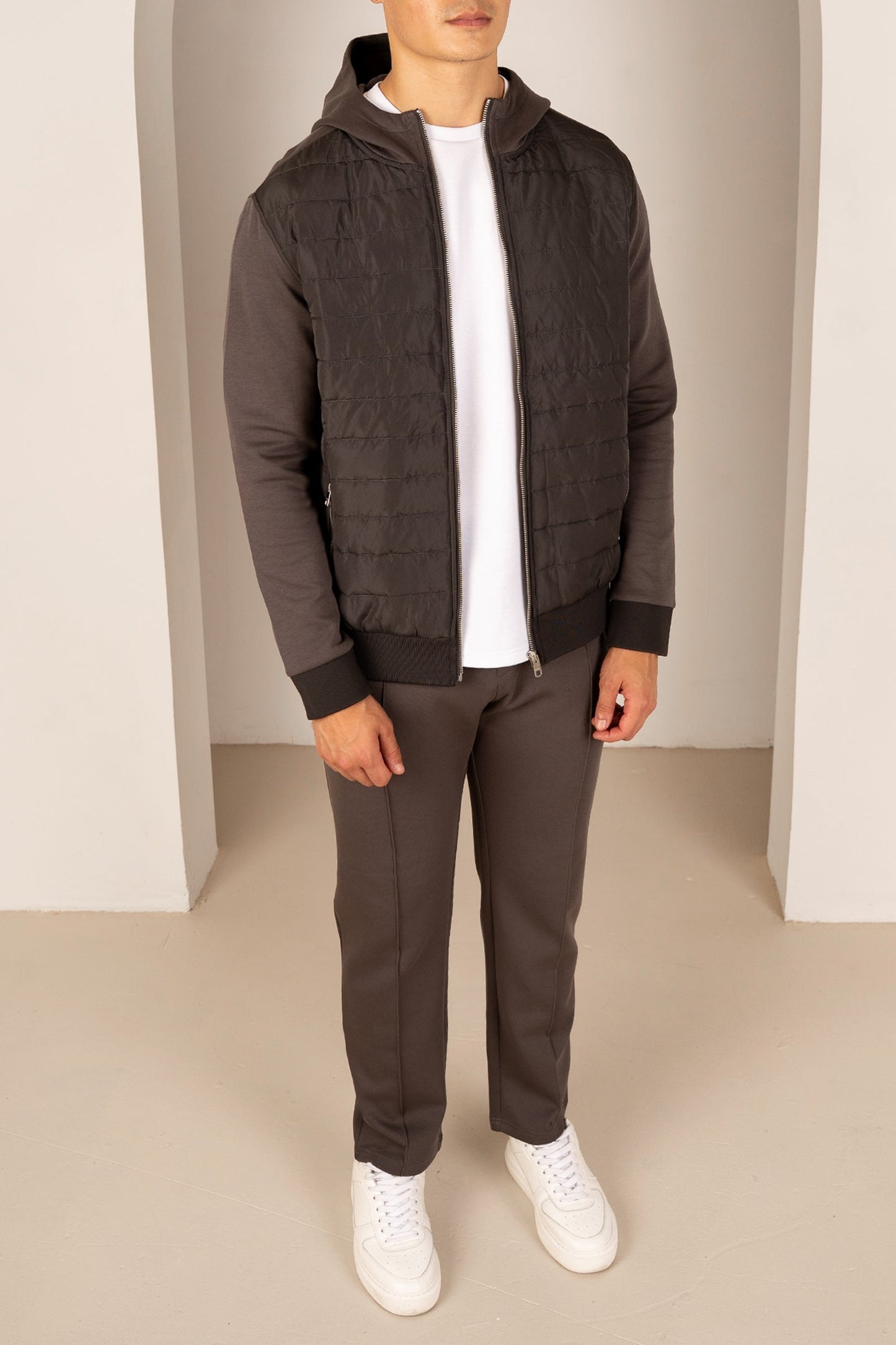 Pintuck Interlock Jogger - Charcoal
