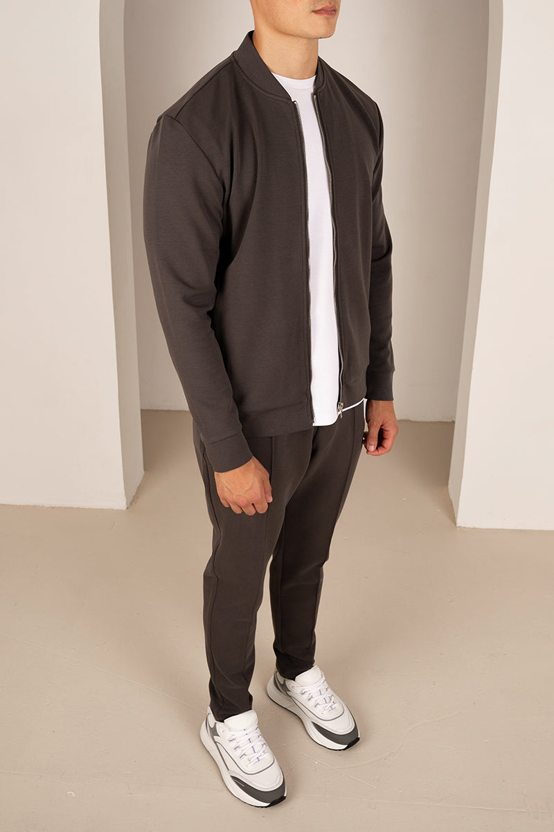 Soft Scuba Bomber Jacket - Charcoal