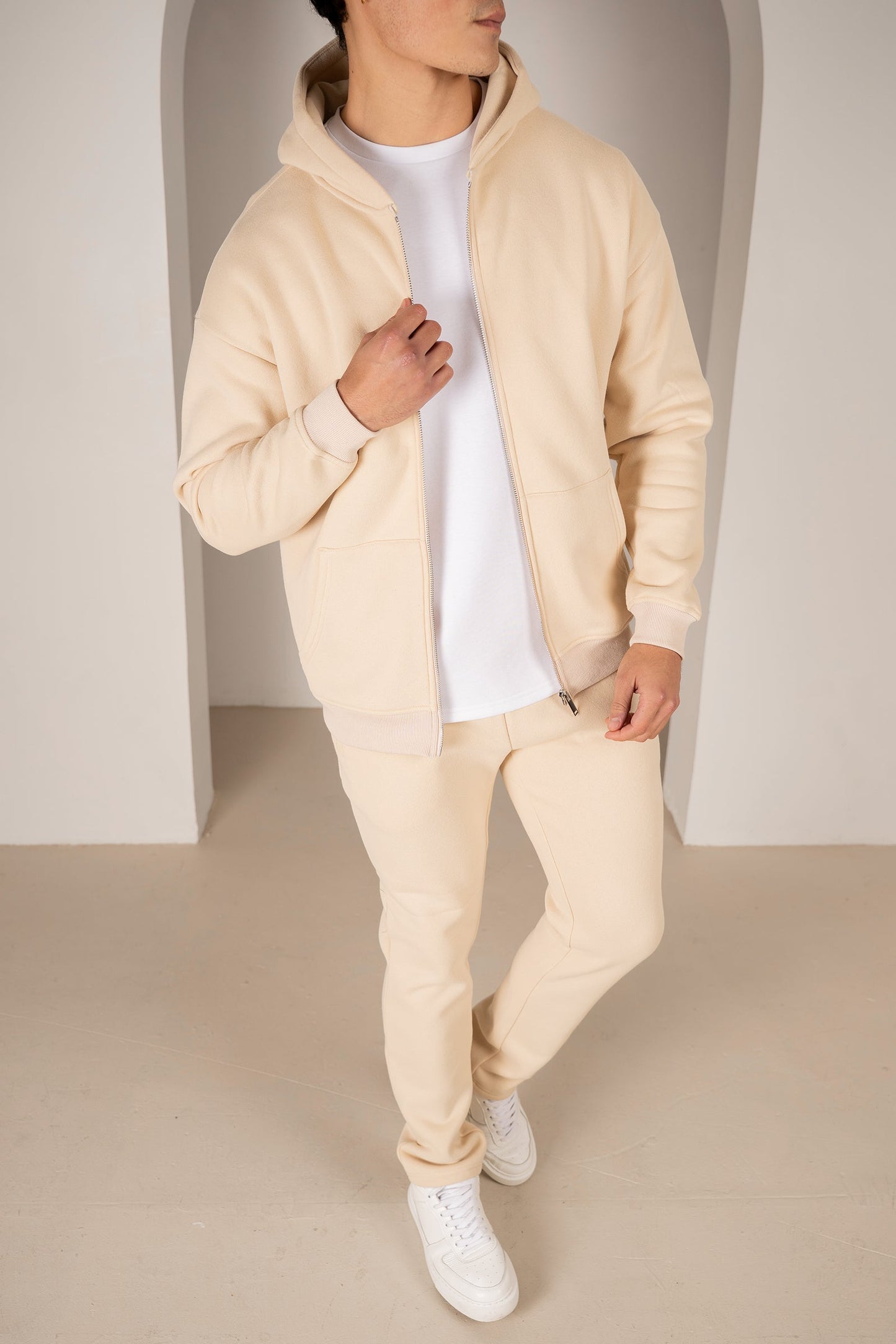 Premium Luxe Straight Leg Jogger - Stone