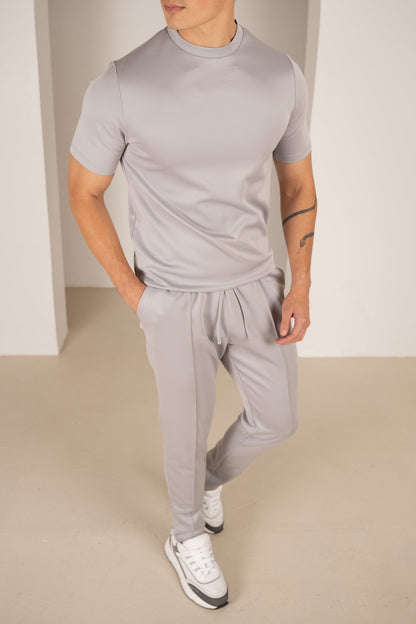 Premium Scuba Pintuck Joggers - Grey